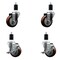 Service Caster 3.5'' Maroon Poly Wheel Swivel 1-1/2'' Expanding Stem Caster Set 2 Brakes, 4PK SCC-EX20S3514-PPUB-MRN-2-TLB-2-112 - alternate 1
